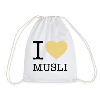 I LOVE MUSLI Müsli - Turnbeutel - Weiß - Vorne