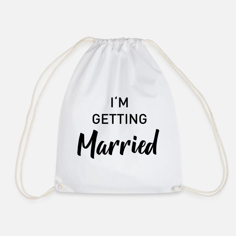 Getting Married - Drawstring Bag - white