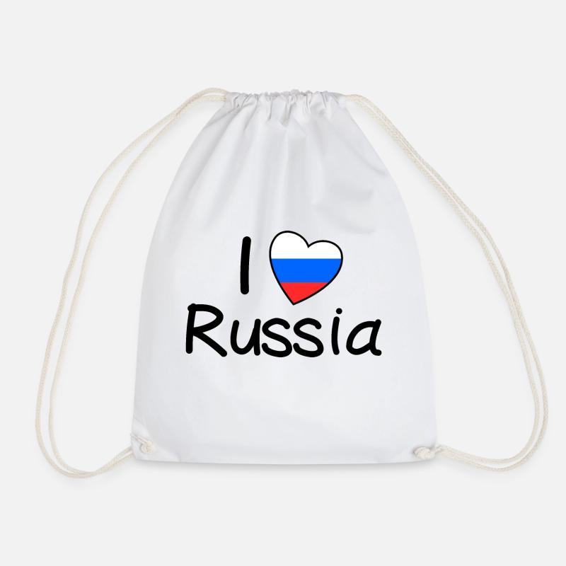 russia - Drawstring Bag - white