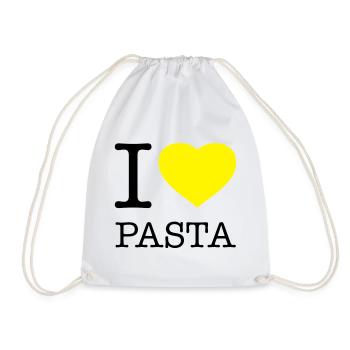 I LOVE PASTA Makkaroni Nudeln - Turnbeutel - Weiß - Vorne