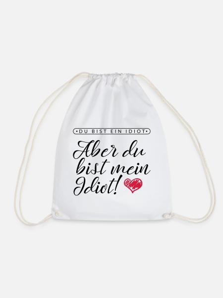 LIEBE / VALENTINSTAG: Mein Idiot - Turnbeutel - Weiß