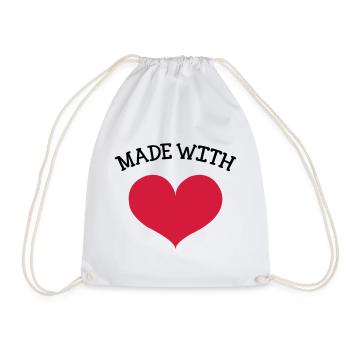 made with love - Drawstring Bag - white - Front