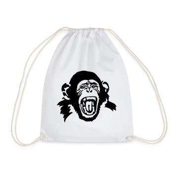 monkey - Drawstring Bag - white - Front