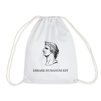 to err is human black - Drawstring Bag - white - Front