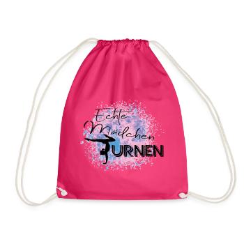 Echte Mädchen Turnen - Turnbeutel - Fuchsia - Vorne