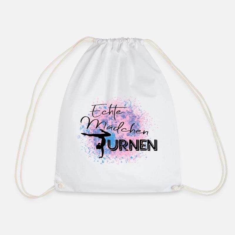 Echte Mädchen Turnen - Turnbeutel - Weiß