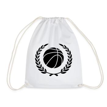 Sports price laurel wreath baketball 3 - Drawstring Bag - white - Front