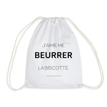 J'aime me beurrer la biscotte - Sac de sport léger - blanc - Devant