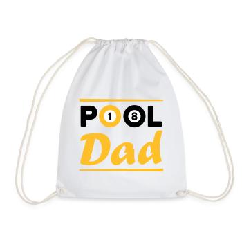 Pool dad (Billardkugeln 1 und 8, Billardqueues) - Turnbeutel - Weiß - Vorne