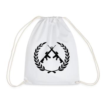 Guns in laurel wreath - Drawstring Bag - white - Front