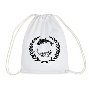 Fish 009 - Drawstring Bag - white - Front