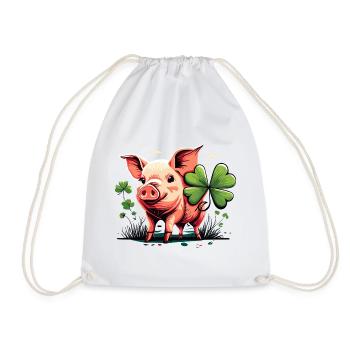 Cochon porte-bonheur - Sac de sport léger - blanc - Devant