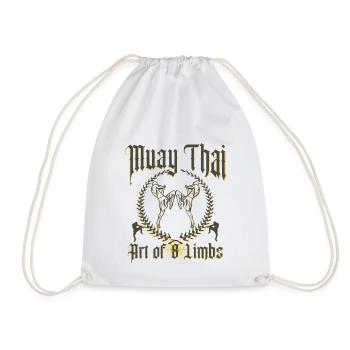 Muay Thai Kickboxing - Drawstring Bag - white - Front