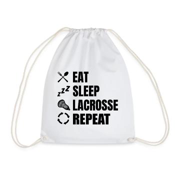 Eat Sleep Lacrosse Répétition - Sac de sport léger - blanc - Devant