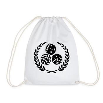 Dice in laurel wreath - Drawstring Bag - white - Front