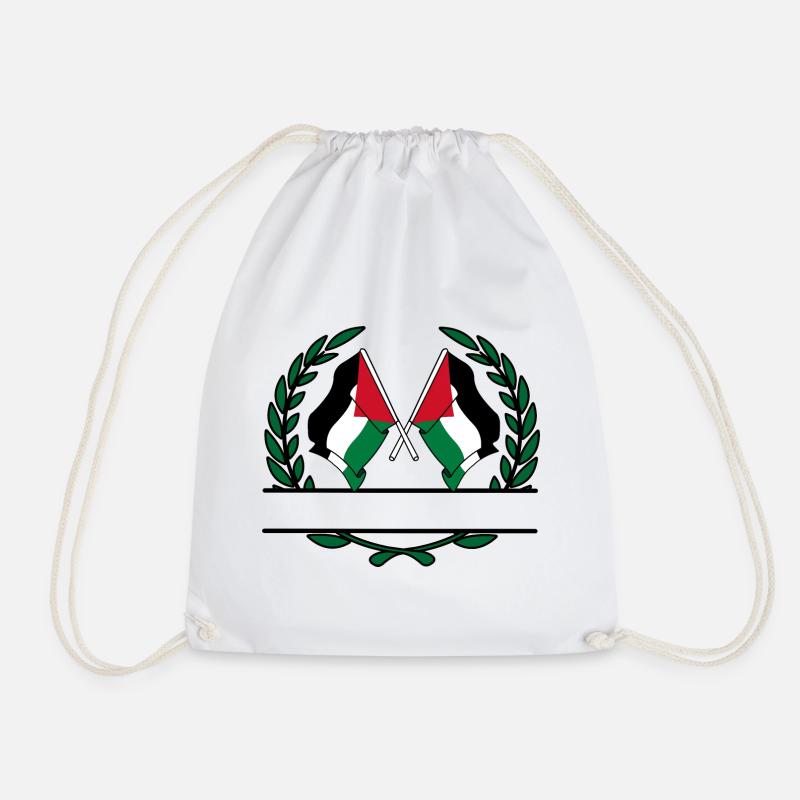 Drapeaux, bannière, couronne de laurier palestinienne - Sac de sport léger - blanc