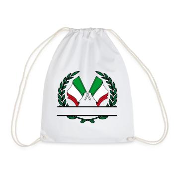Drapeaux Italie bannière couronne de laurier - Sac de sport léger - blanc - Devant