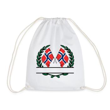 Drapeaux Norvège couronne de laurier bannière - Sac de sport léger - blanc - Devant