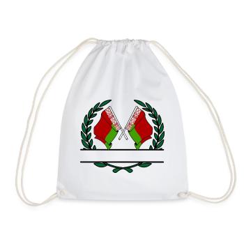 Drapeaux Biélorussie couronne de laurier bannière - Sac de sport léger - blanc - Devant