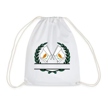 Drapeaux chypriote couronne de laurier bannière - Sac de sport léger - blanc - Devant