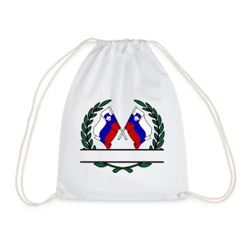 Flags Slovenia laurel wreath banner - Drawstring Bag - white - Front