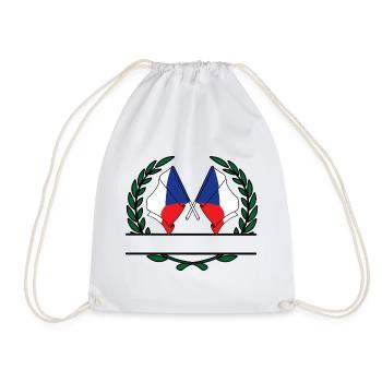 Drapeaux République tchèque couronne de laurier bannière - Sac de sport léger - blanc - Devant