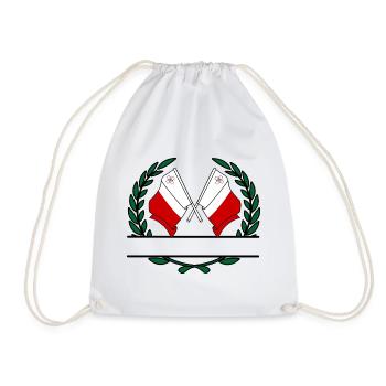 Flaggen Malta Lorbeerkranz Banner - Turnbeutel - Weiß - Vorne