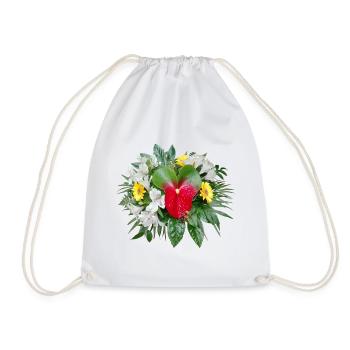 BOUQUET DE FLEURS À LA FLEUR DE FLAMANT ROSE - Sac de sport léger - blanc - Devant