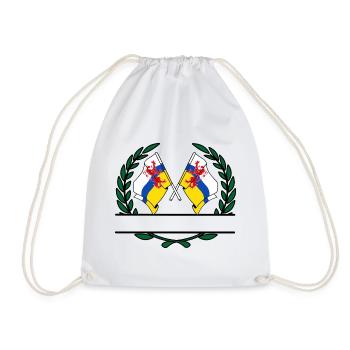 Flags province of Limburg laurel wreath banner - Drawstring Bag - white - Front