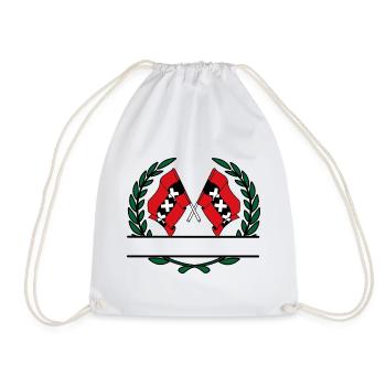 Flags city Amsterdam laurel wreath banner - Drawstring Bag - white - Front