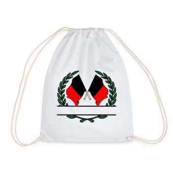 laggen province of Namur belgium laurel wreath banner - Drawstring Bag - white - Front