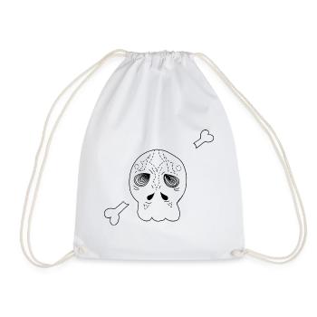 tête de mort - Sac de sport léger - blanc - Devant