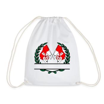 Flags Obwalden Switzerland laurel wreath banner - Drawstring Bag - white - Front