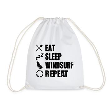 Eat Sleep Windsurfing Repeat - Drawstring Bag - white - Front