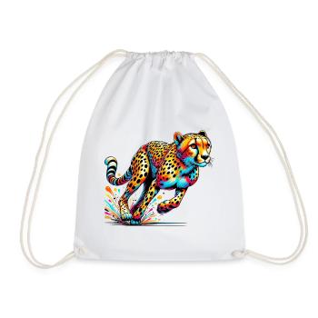 Cheetah - Drawstring Bag - white - Front