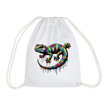 Gecko - Drawstring Bag - white - Front