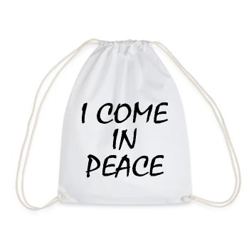 i come in peace im peace couple - Drawstring Bag - white - Front