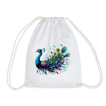 Pfau - Turnbeutel - Weiß - Vorne