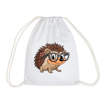 Hérisson drôle avec des lunettes design pour les amoureux des animaux - Sac de sport léger - blanc - Devant