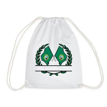 Flags USA Washington laurel wreath banner - Drawstring Bag - white - Front