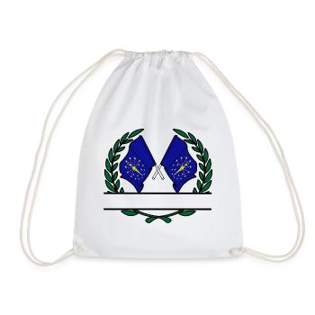 Flags USA Indiana laurel wreath banner - Drawstring Bag - white - Front