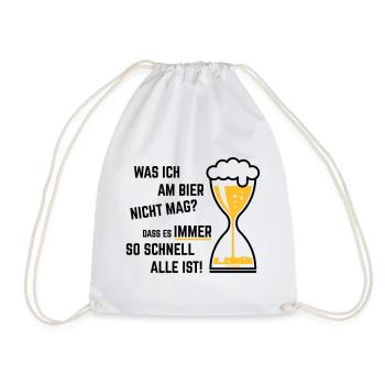 XWas Ich Am Bier Nicht Mag? (Sanduhr Bieruhr / 2C) - Turnbeutel - Weiß - Vorne