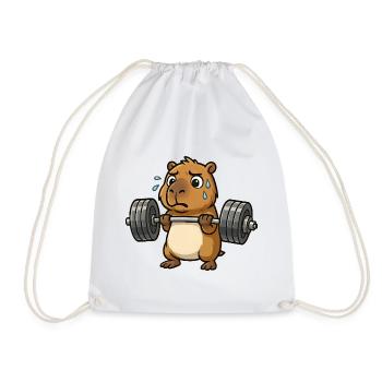 Entraînement drôle d’haltères Capybara Capybara - Sac de sport léger - blanc - Devant