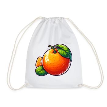 Illustration de Mandarine avec Feuilles Vertes - Sac de sport léger - blanc - Devant