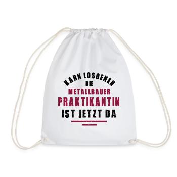 Trainee Metal Worker Internship Metal Construction - Drawstring Bag - white - Front