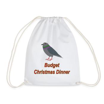 Tauben-Budget-Weihnachtsessen - Turnbeutel - Weiß - Vorne