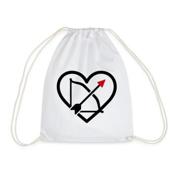 Archery Heart Archer Arrow Sports - Drawstring Bag - white - Front