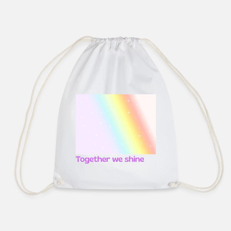 Pride / CSD / LGBTQ+ Design "together we shine" - Turnbeutel - Weiß