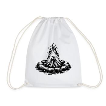 Campfire Icon Firewood - Drawstring Bag - white - Front