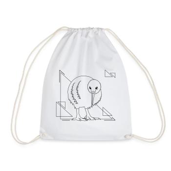 Oiseau kiwi dans un motif géométrique - Sac de sport léger - blanc - Devant